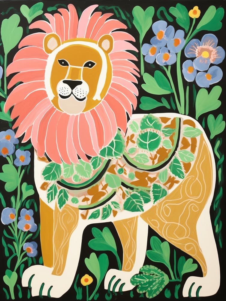 Maximalist Animal Painting Lion 5