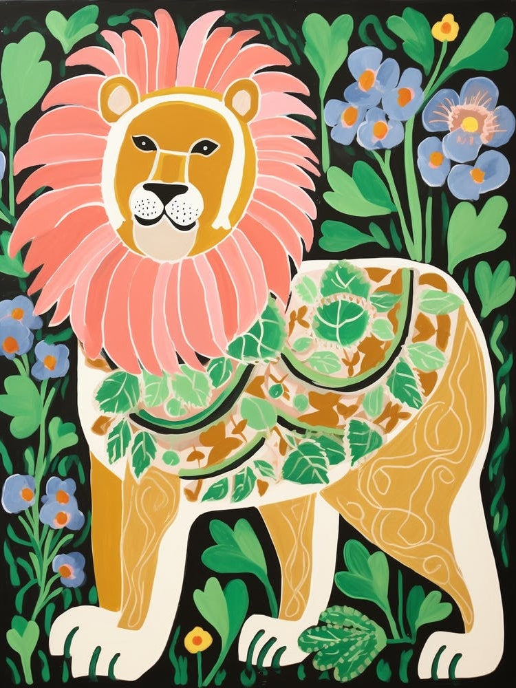 Maximalist Animal Painting Lion 5