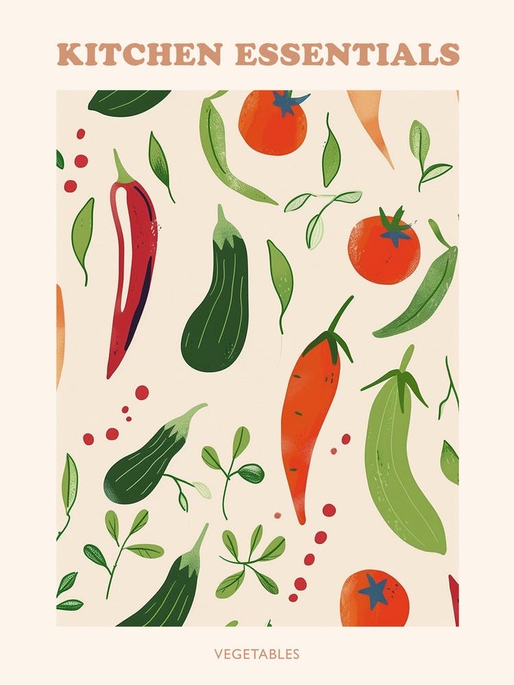 Vegetable Selection Illustration Poster 4