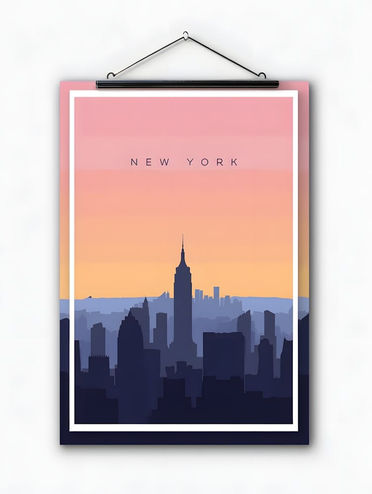 New York Skyline – A Sunset-Inspired Poster Design