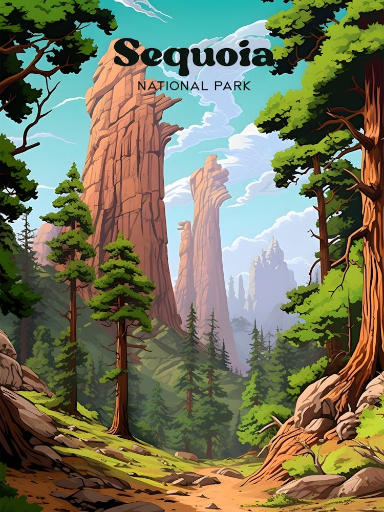Sequoia National Park California Adventure Travel Art