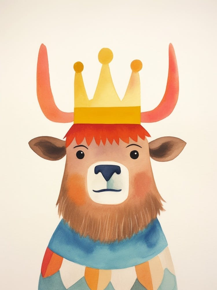 Little Bison 2 Wearing A Crown