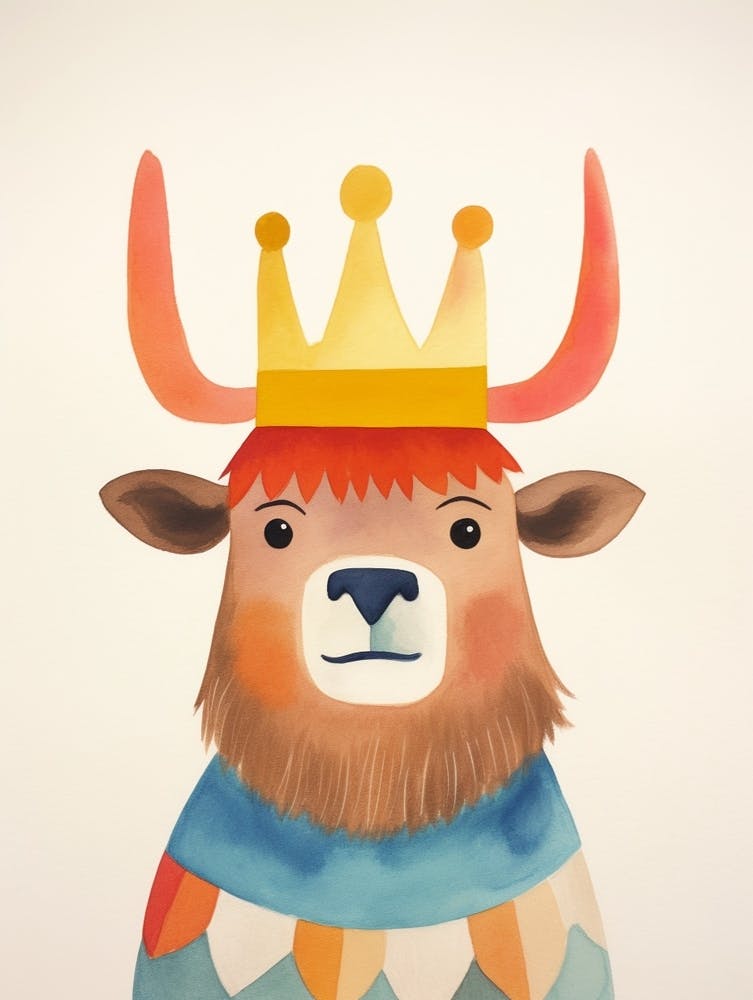 Little Bison 2 Wearing A Crown