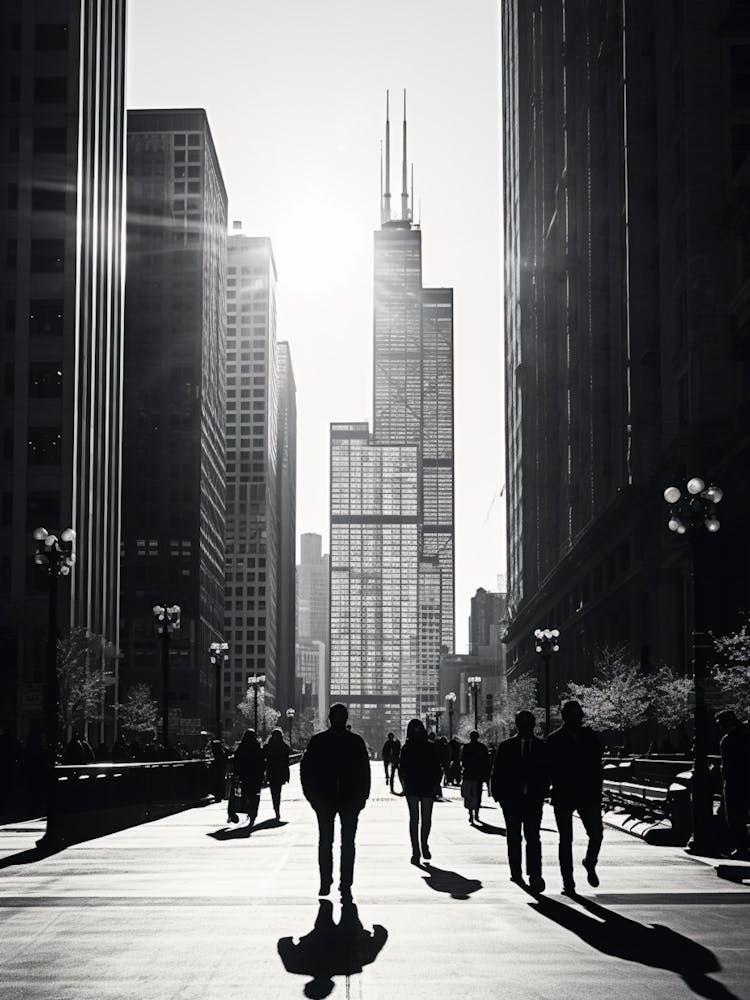 Chicago, Black And White Analogue Photograph 2