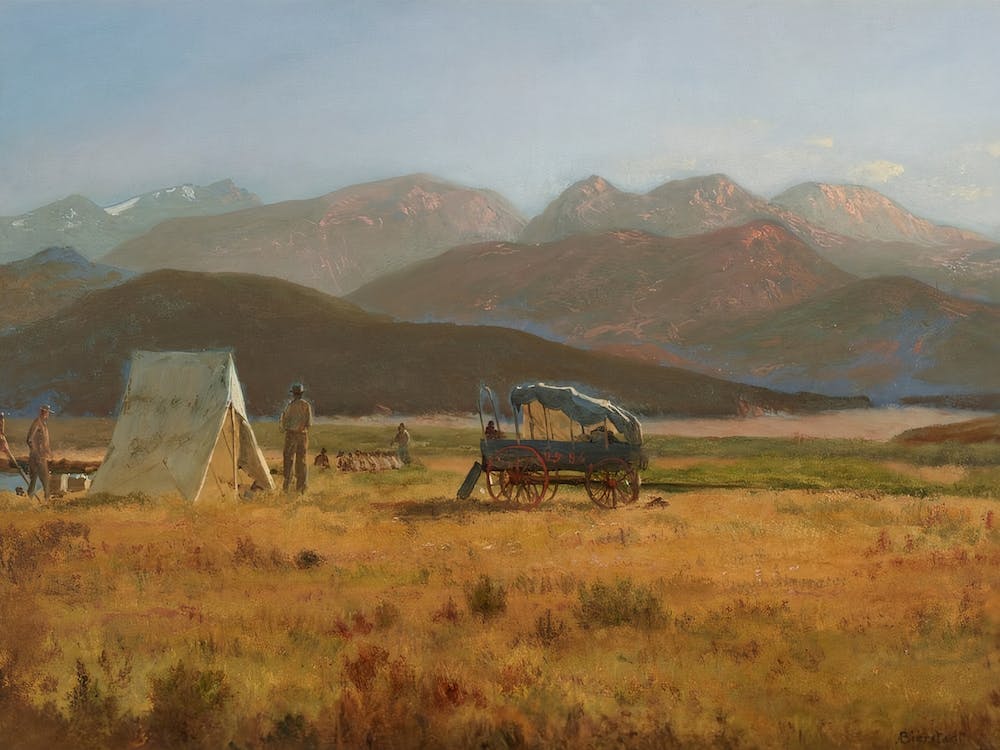On Route To Yellowstone Park, Company A'S Camp Of The 86th Us Army, Albert Bierstadt