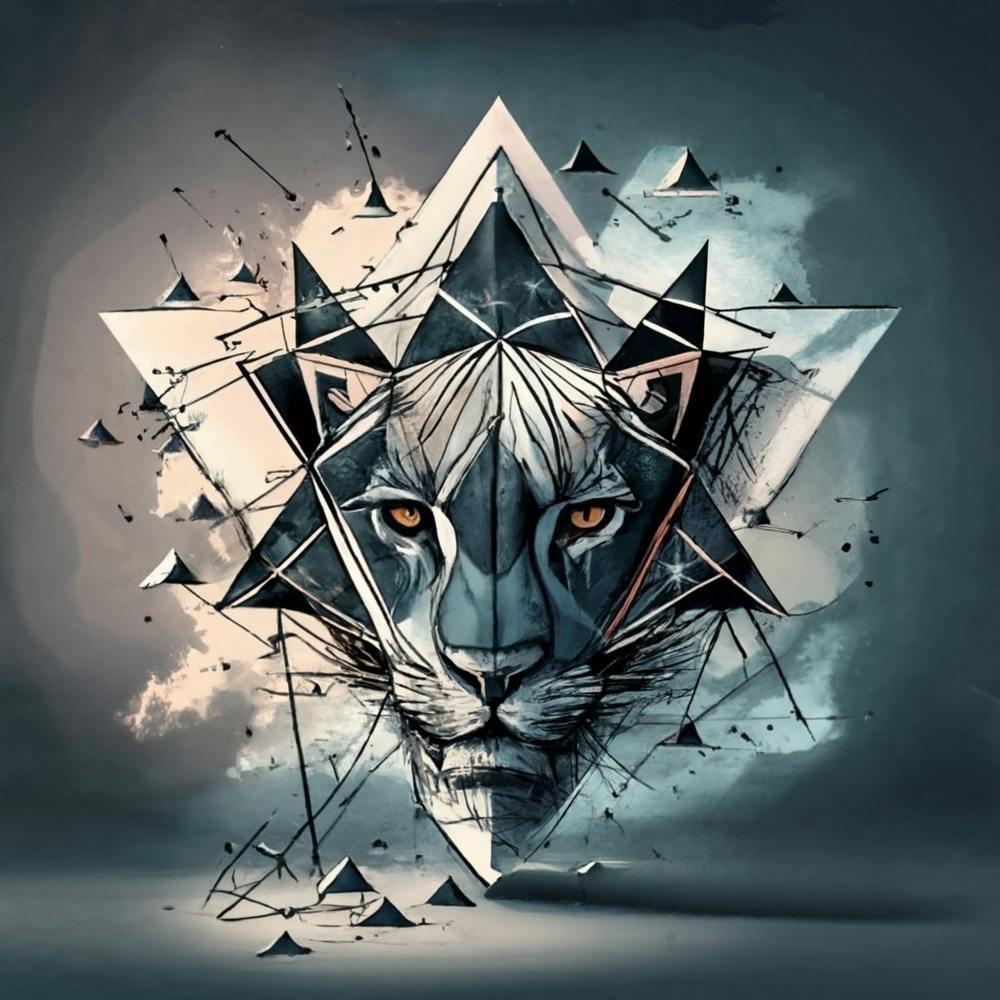 Geometric Lion Head