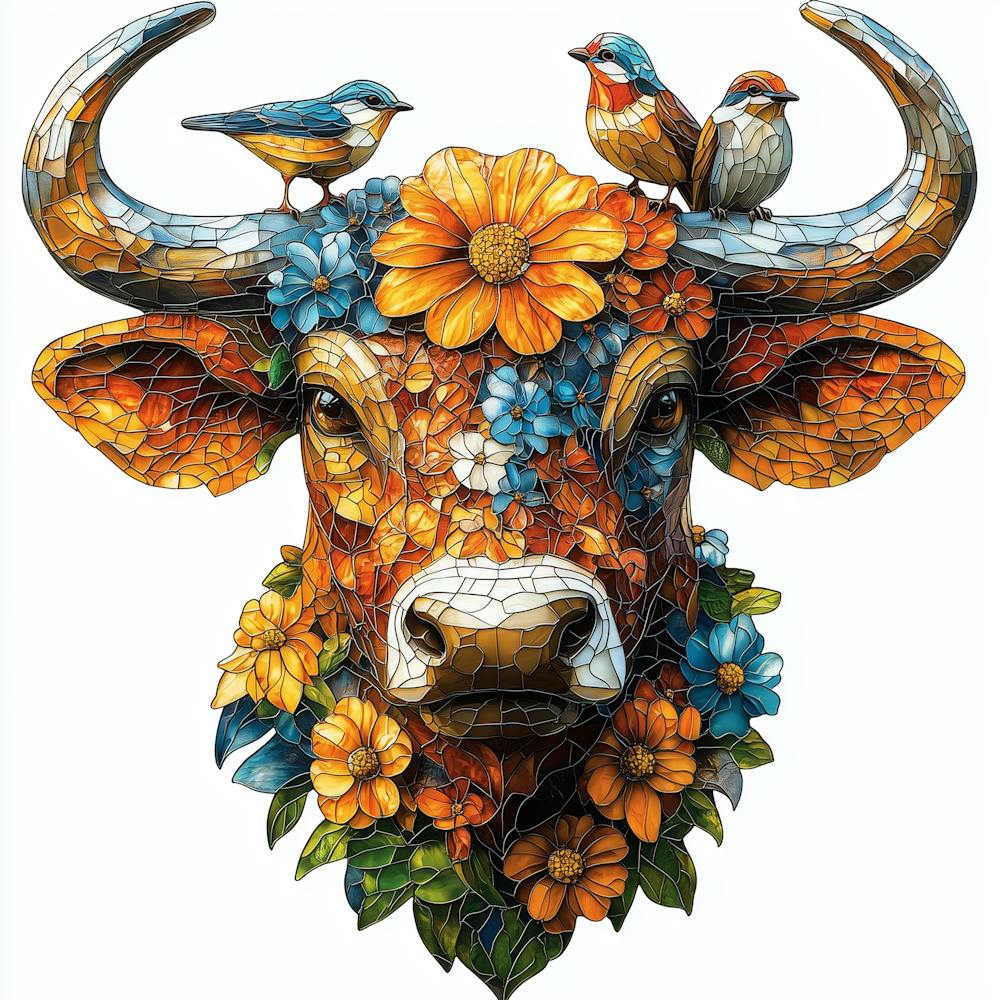 Mosaic Bull Head