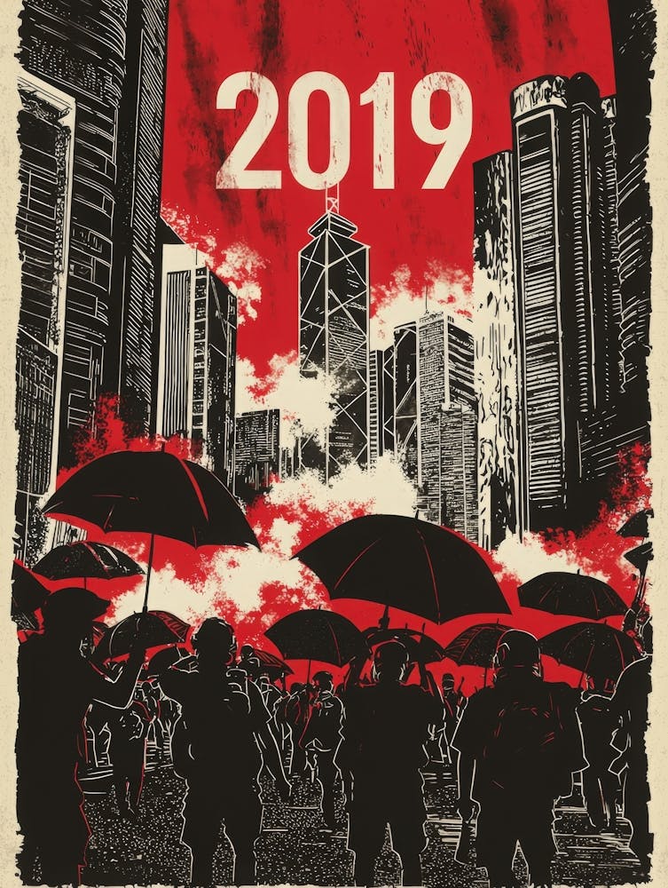 Aihrgdesign A Bold Activist Poster Symbolizing The Hong Kong 6