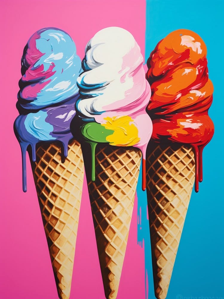 Pop Art Colourful Ice Cream Cone 4