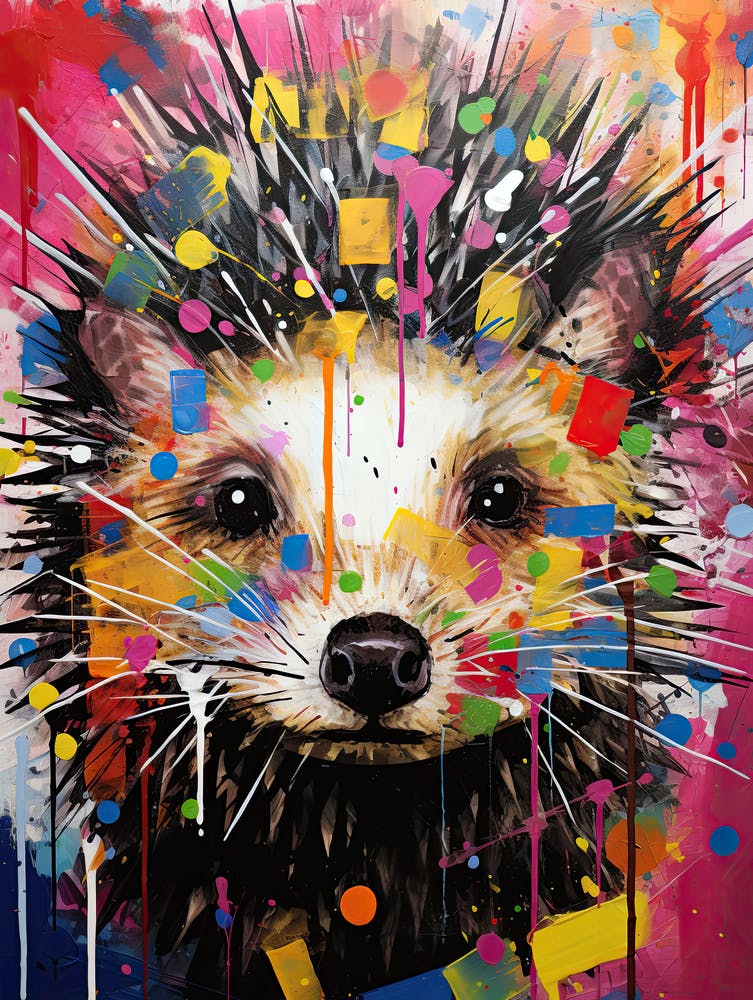 Graffiti with a Twist: Hedgehog in Basquiat style