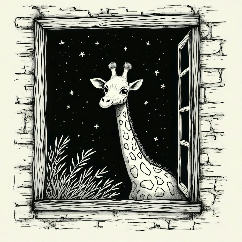 Giraffe In The Window 2