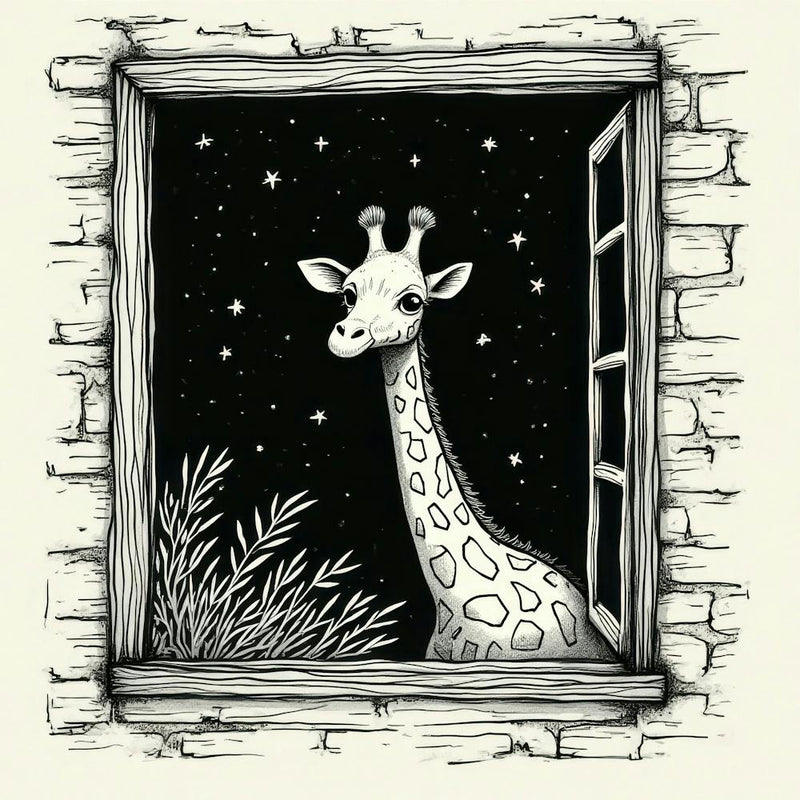 Giraffe In The Window 2