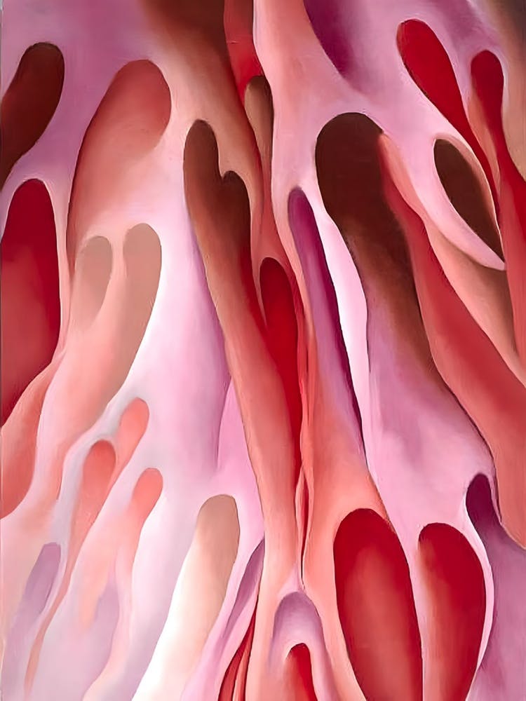 Georgia O'Keeffe - Red Hills with Flowers - 1937