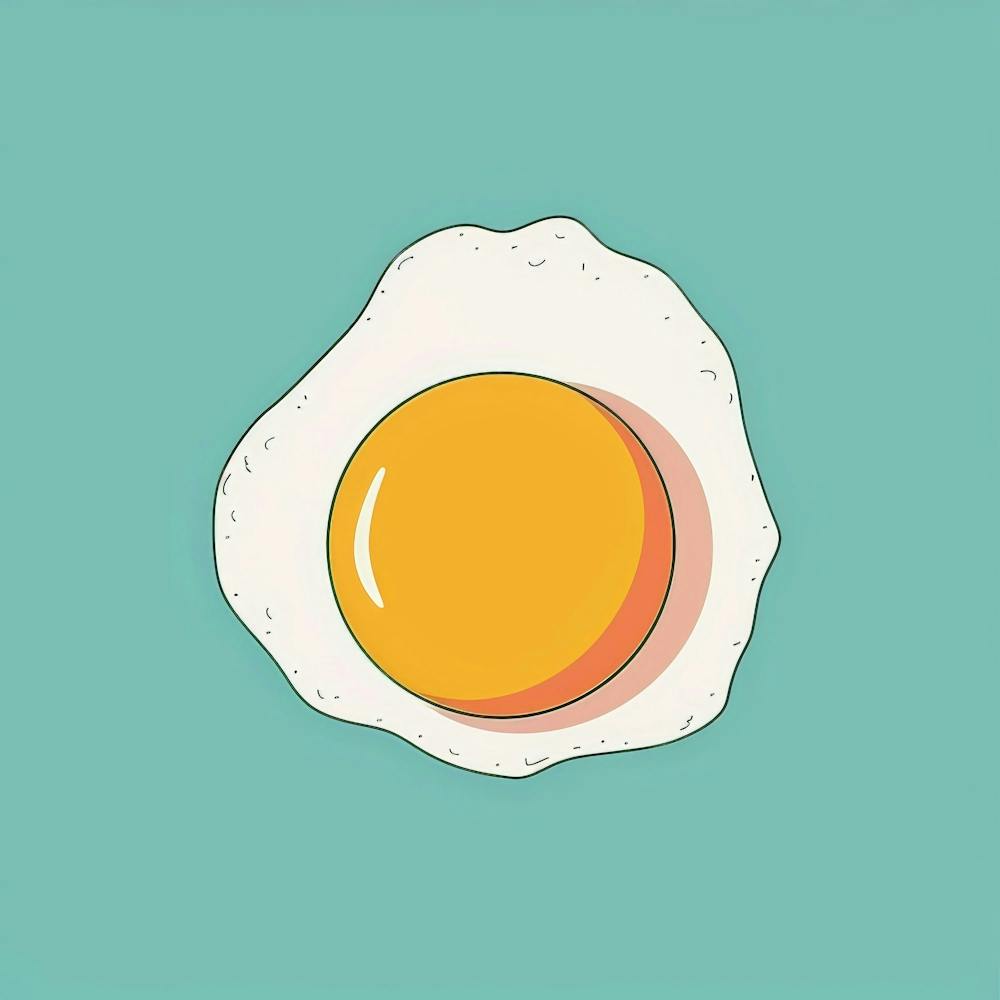 Egg On A Blue Background 1