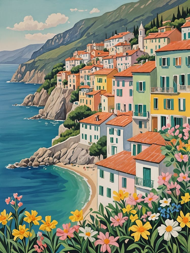 Mediterranean Spring Coastal Village