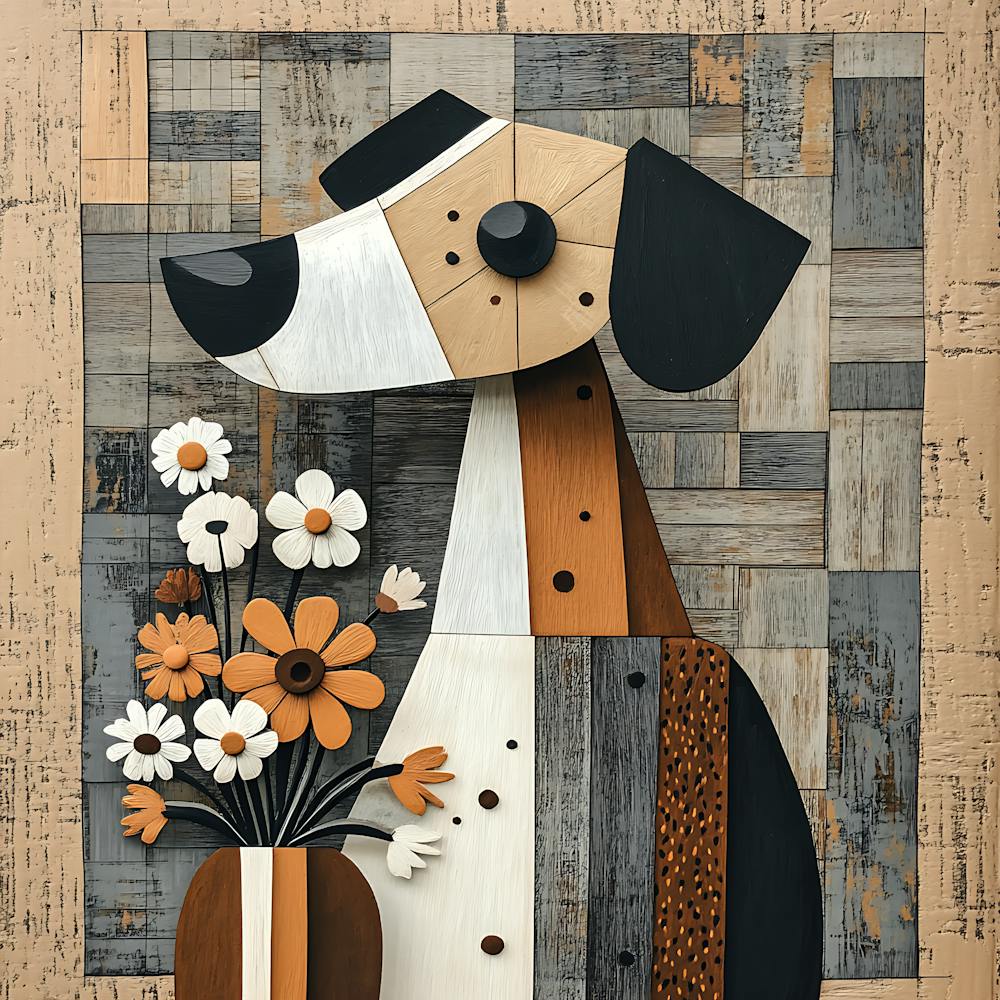 Dog With Flowers 3