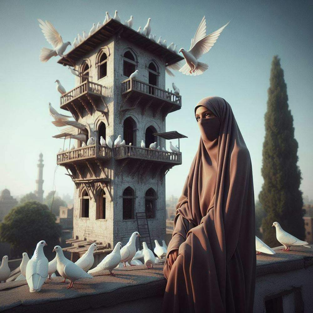 Islamic Woman With Birds