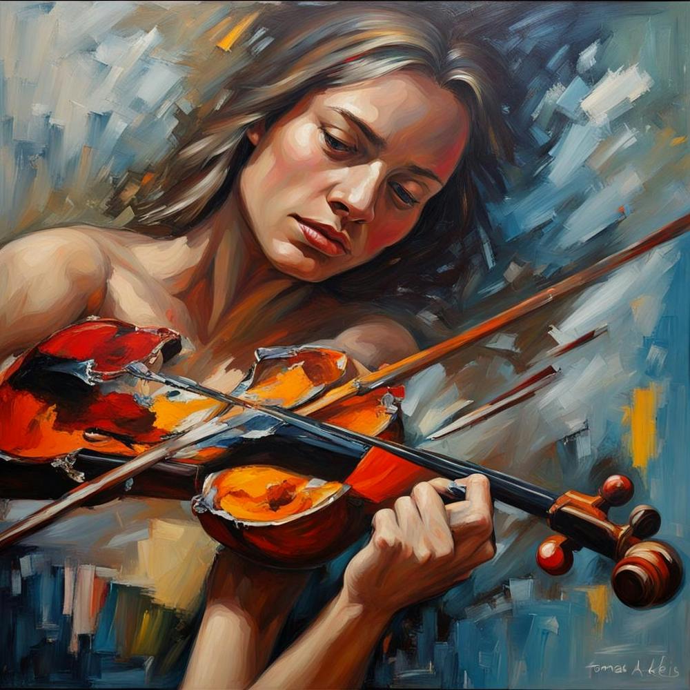 Broken Violin And Reality By Tomas Akelis