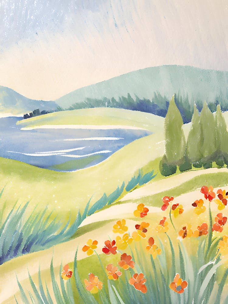 Watercolor Of Flowers 1