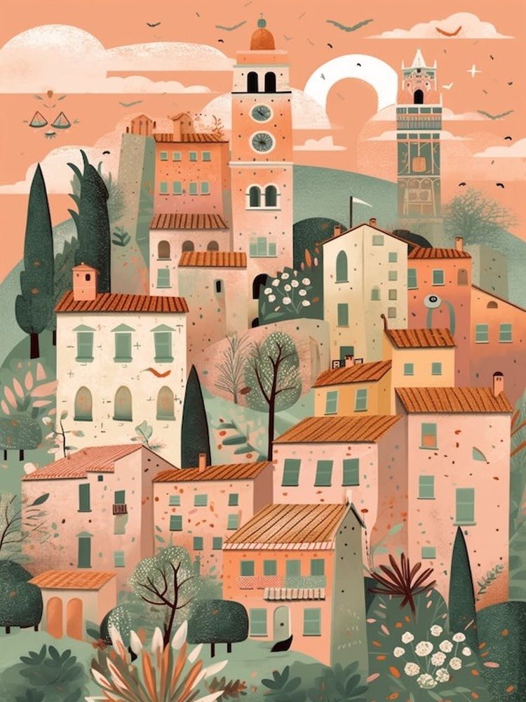 Montepulciano, Italy Illustration