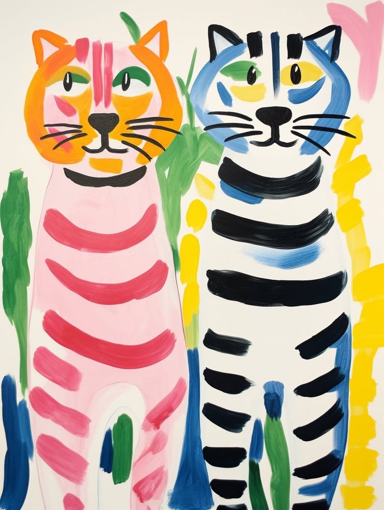Colourful Kids Animal Art Tiger 1