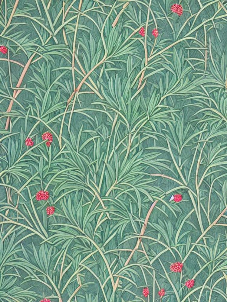 Japanese Red Pine 2 tree Vintage Botanical