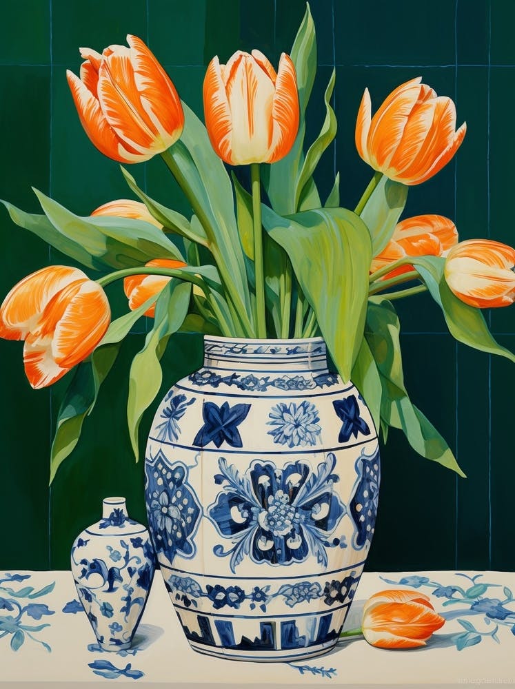 Flowers In A Vase Still Life Painting Tulips 12