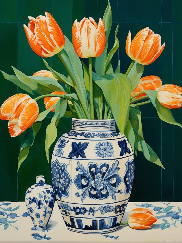 Flowers In A Vase Still Life Painting Tulips 12