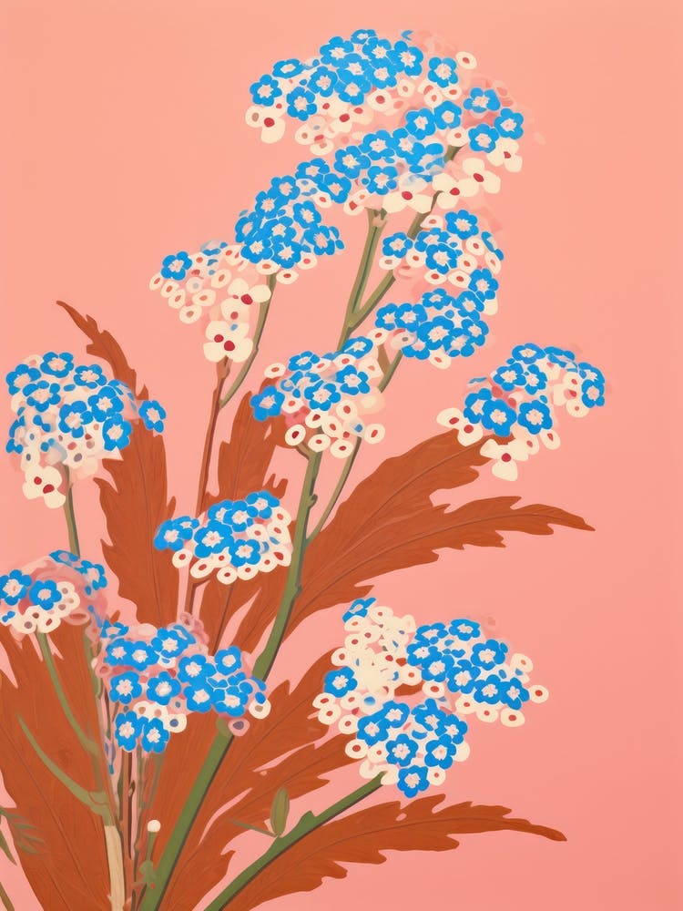 Forget Me Nots Flower Big Bold Illustration 2