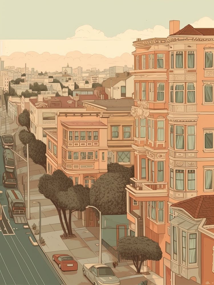 San Francisco California United States Travel Illustration 7
