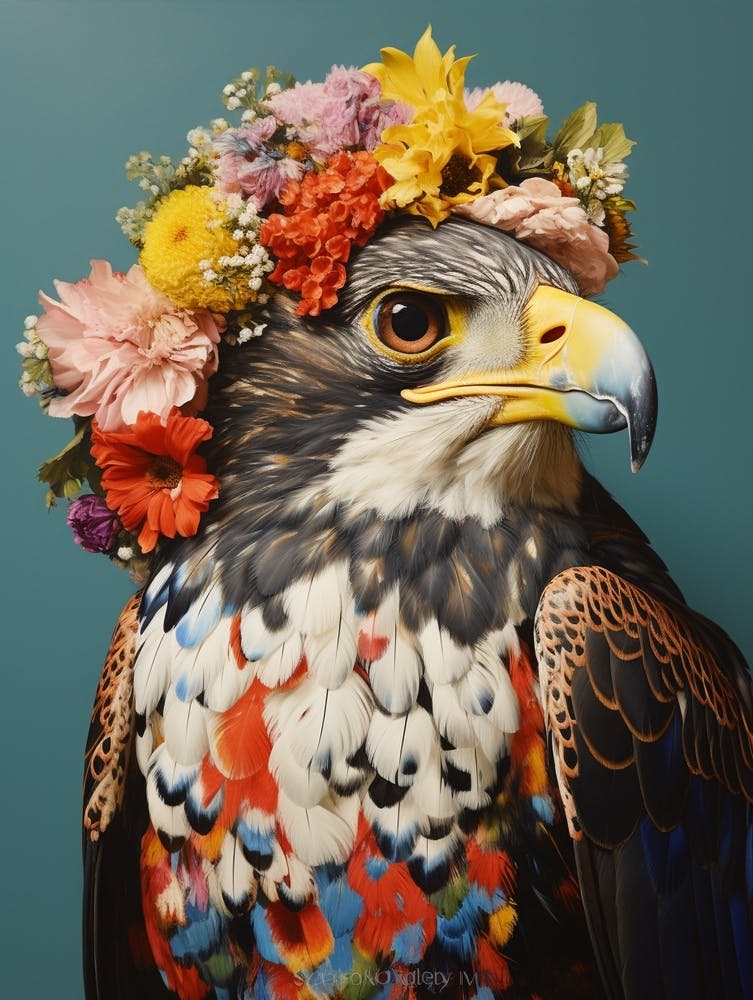 Bird With A Flower Crown Falcon 2