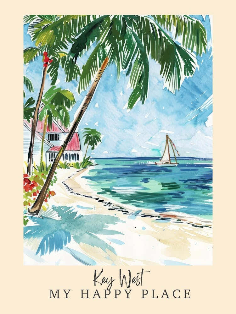 My Happy Place Key West 2 Travel Poster