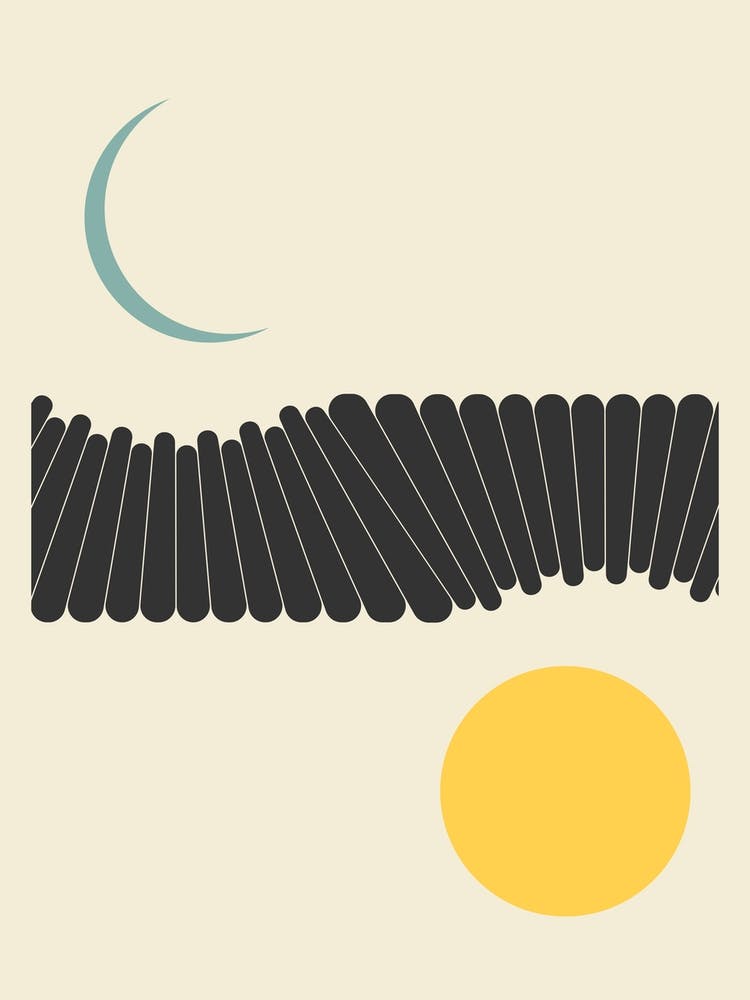 Moon Wall Sun Abstract Minimal