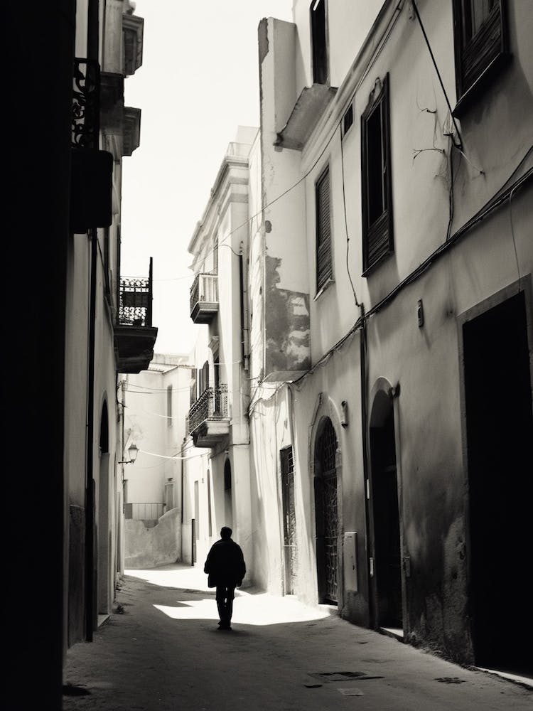 Cagliari, Italy, Mediterranean Black And White Photography Analogue 3