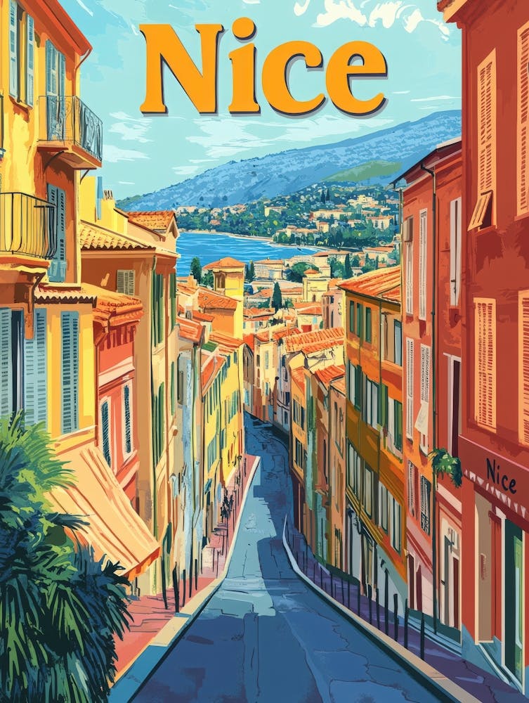 Aihrgdesign Affiche de Voyage Rétro Pour Nice 7