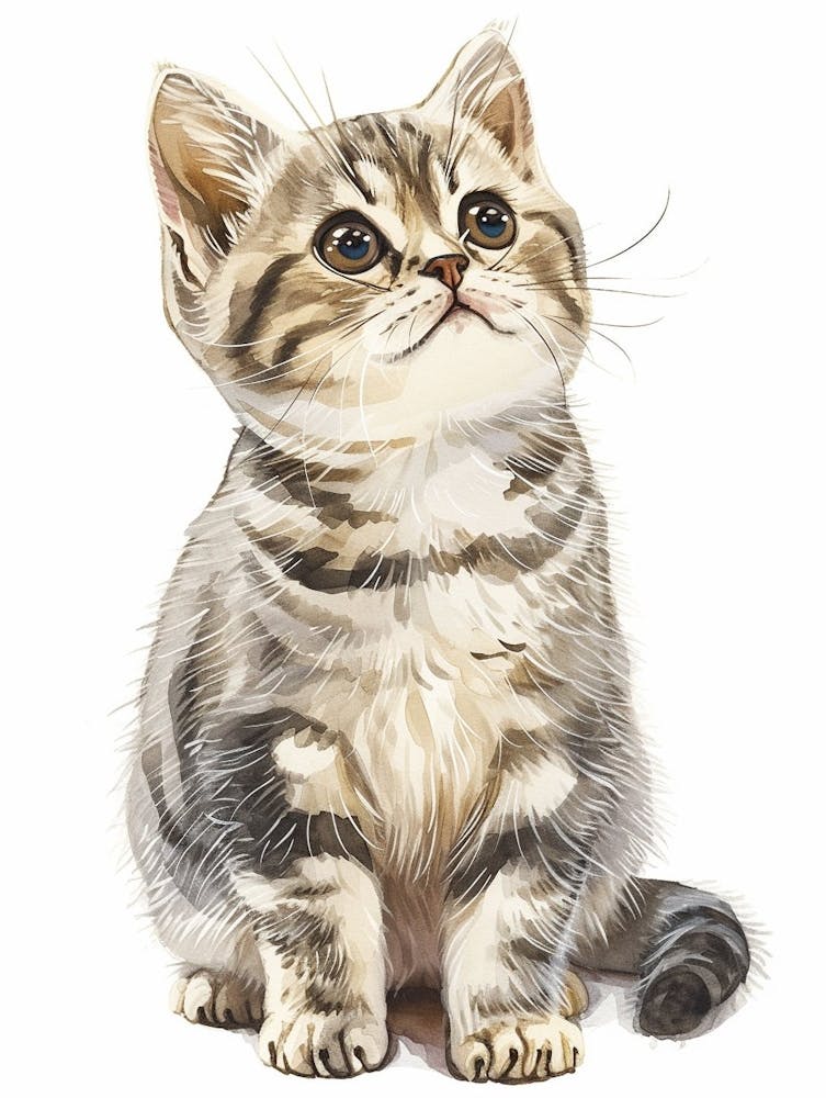 American Shorthair Cat Clipart Illustration 3