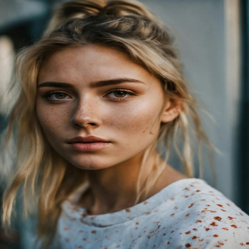 Portrait Of A Girl With Freckles