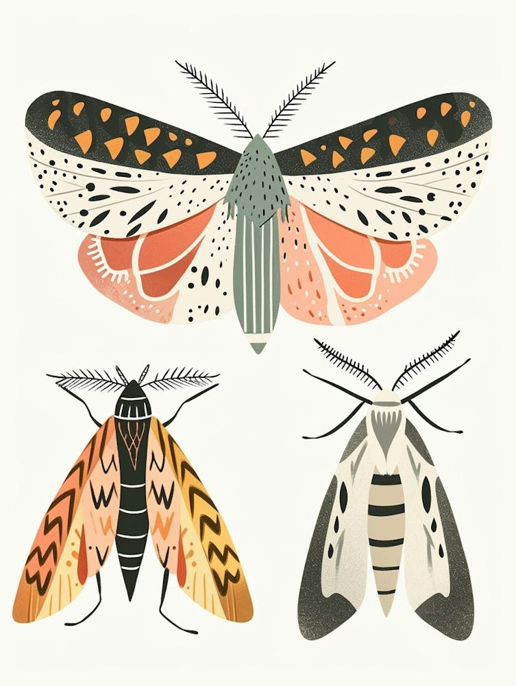 Colourful Insect Illustration Moth 29