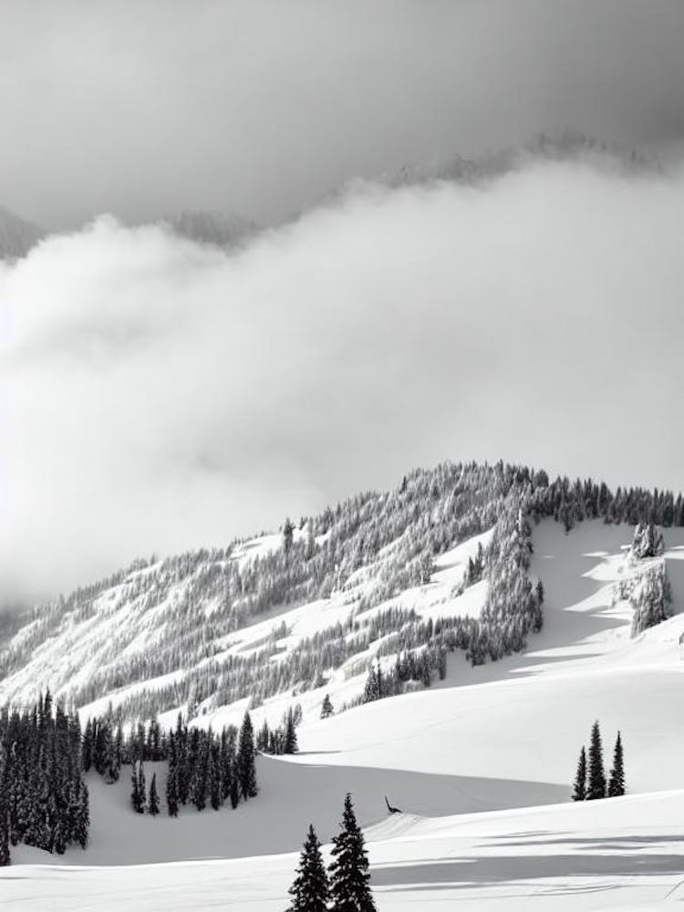 Snowbird, Usa Black And White Skiing Poster