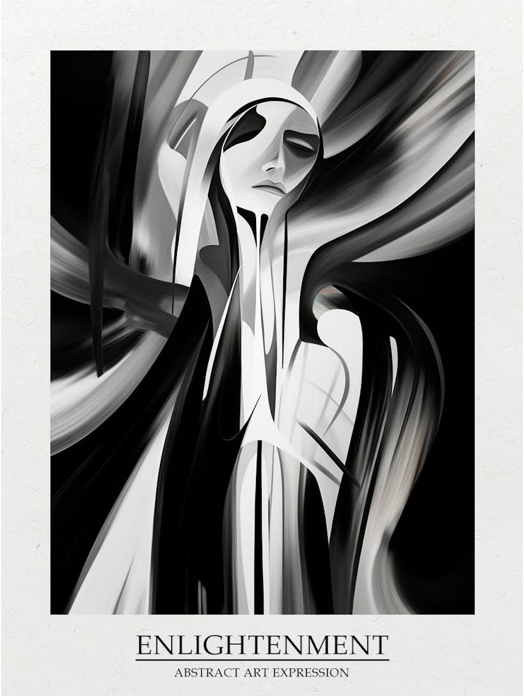 Enlightenment Abstract Black And White 5 Poster