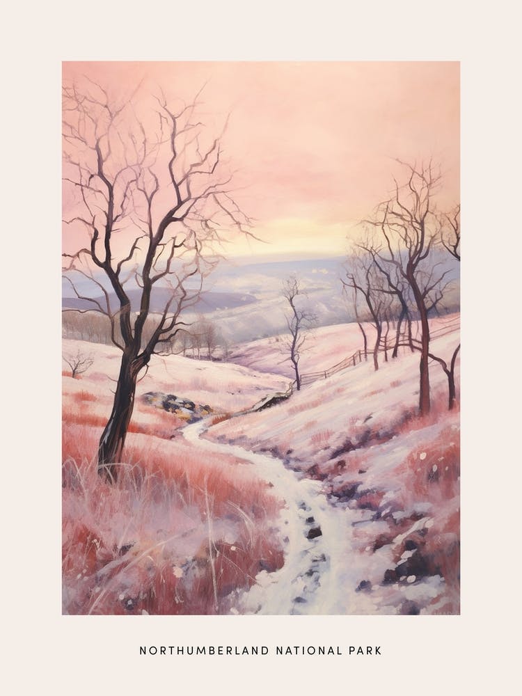 Dreamy Winter National Park Poster  Northumberland National Park United Kingdom 3