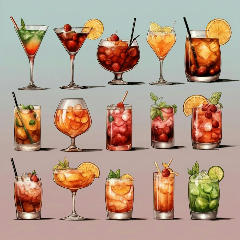 Default Cocktails In Different Styles Aesthetic 3