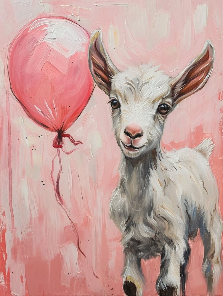 Cute Goat 2 With Balloon