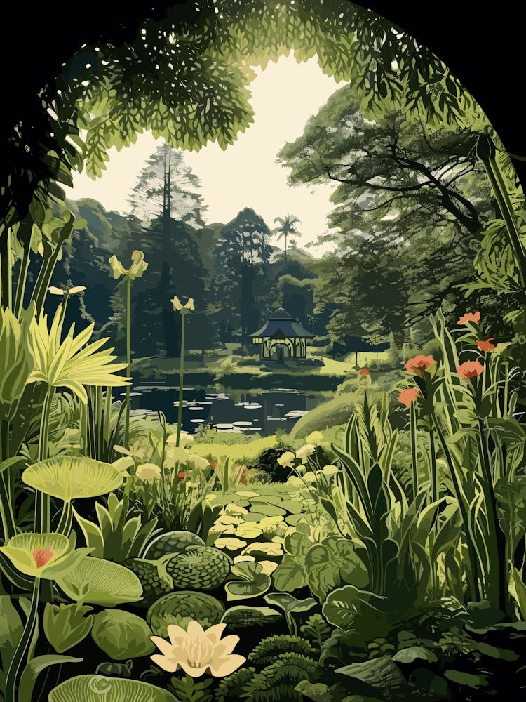 Royal Botanic Gardens Kandy Sri Lanka Henri Rousseau Style 1