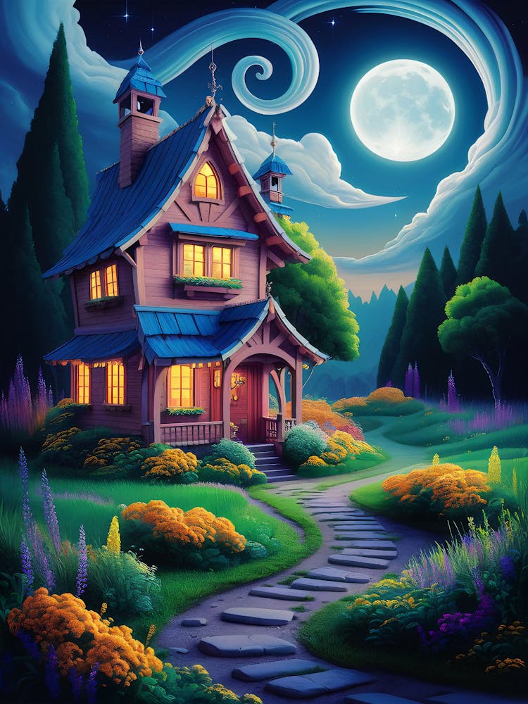 Fairy House At Night