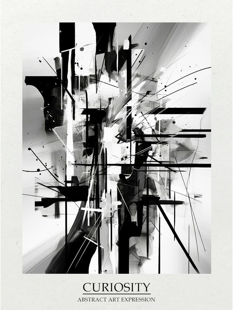 Neugier Abstrakt Schwarz-Weiß 1 Poster