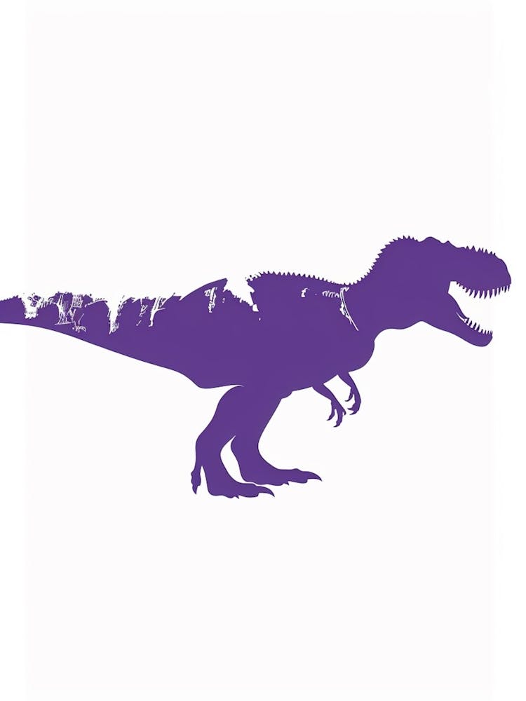 Purple T Rex Dinosaur Silhouette 3