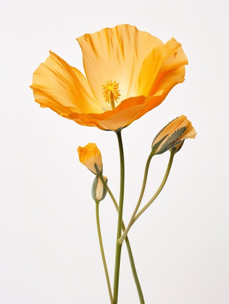 Pressed Wildflower Botanical Art California Poppy 2
