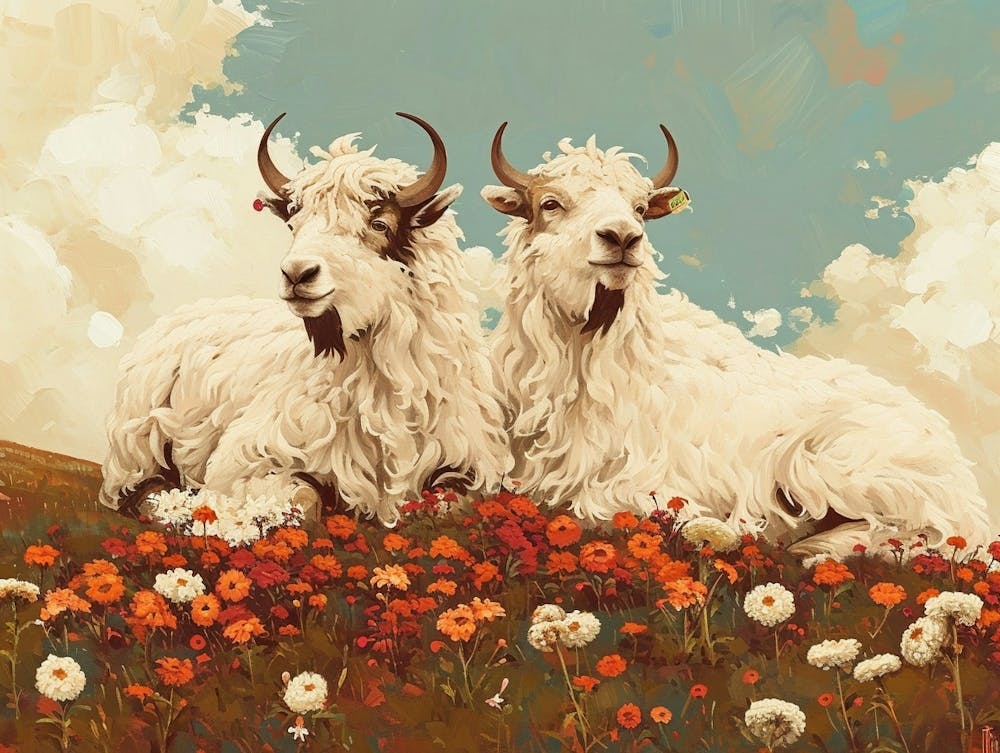 Floral Animal Illustration Yak 2