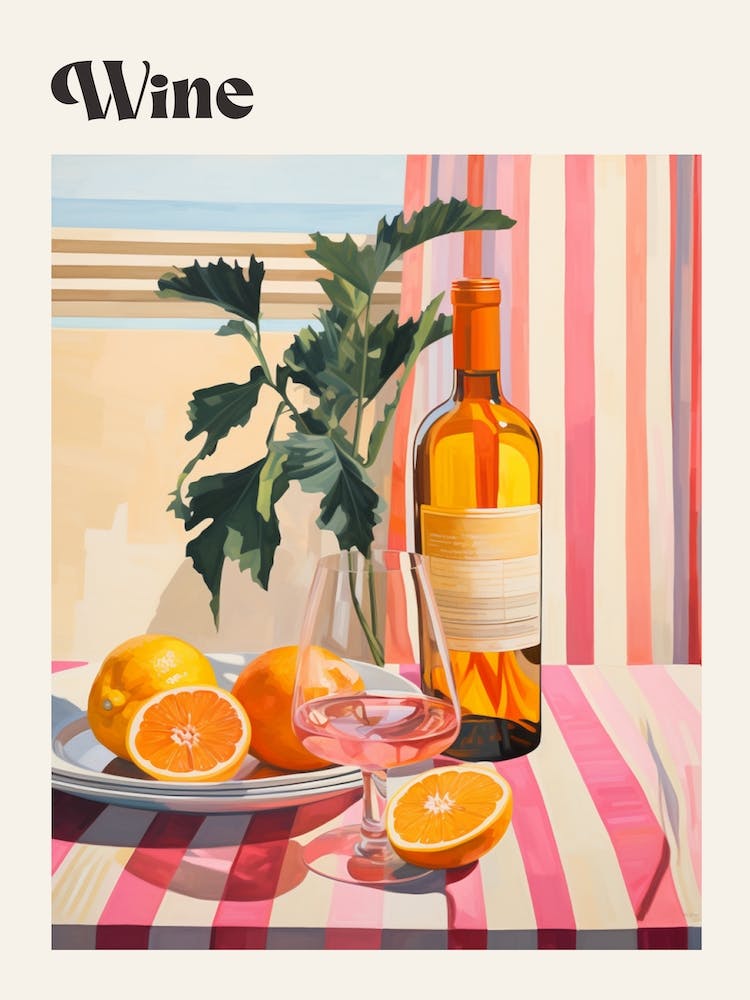 Wine Retro Cocktail Poster